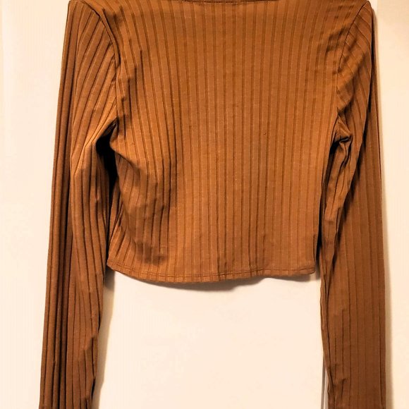 Fall Brown Crop Top from Alter'd State size Medium Like New - Picture 2 of 4